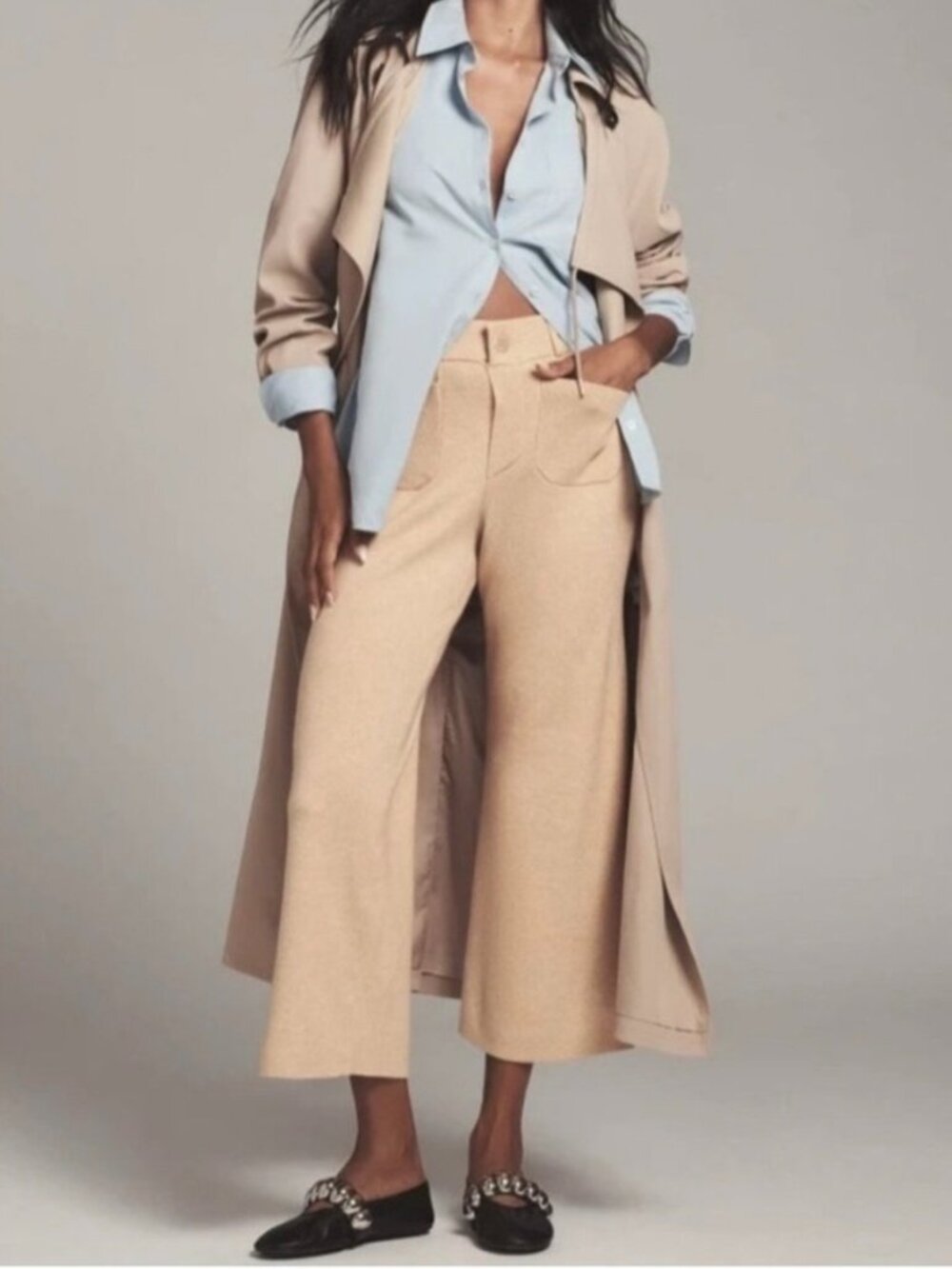 The Colette Sweater Knit Crop Wide-Leg Pants by Maeve